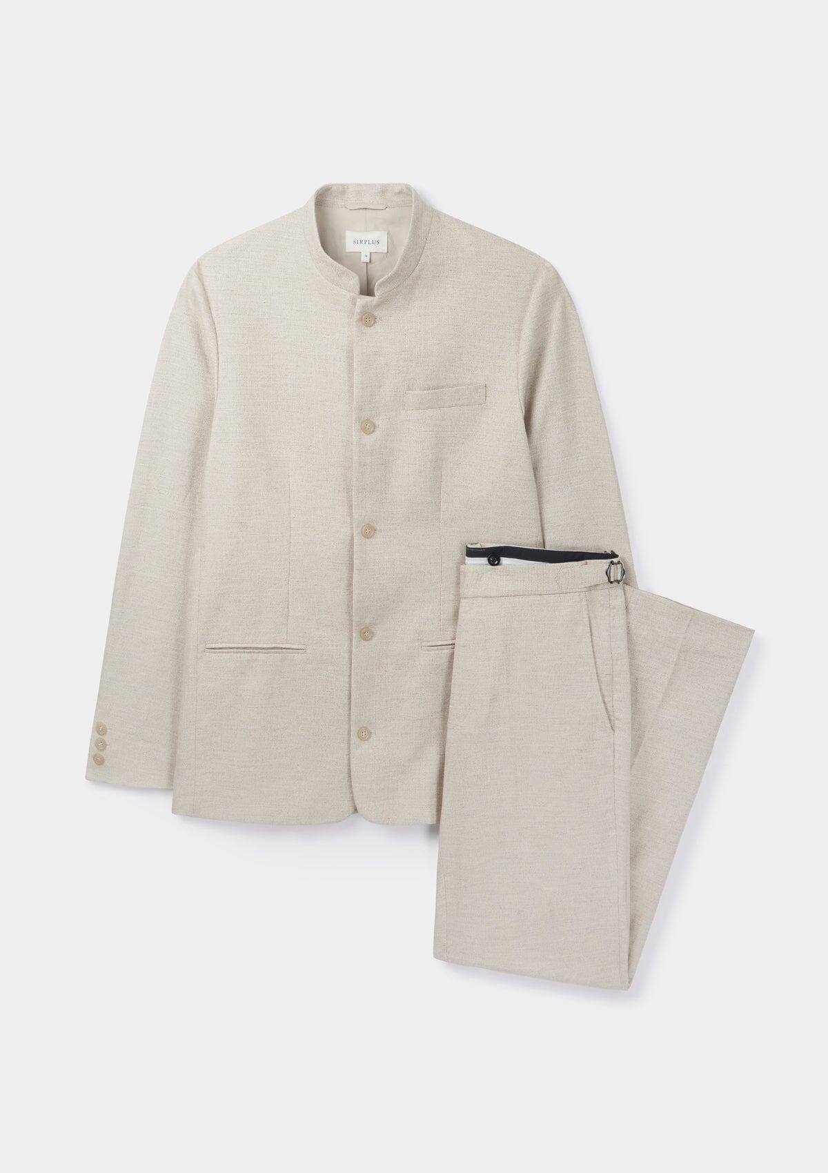 Sand Cotton Linen Formal Trousers, Formal Trousers - SIRPLUS